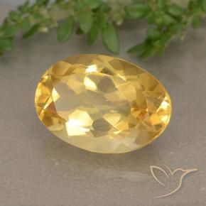 Citrine Orange doré profond naturelle ovale, 5.38 ct, VVS-VS