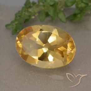 Citrine Orange doré profond naturelle ovale, 5.64 ct, VVS-VS