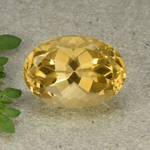 6.14ct Naturel Doré moyen Citrine, ovale, VVS-VS
