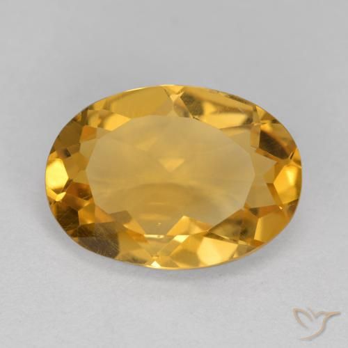 Citrine Orange doré profond naturelle ovale, 4.68 ct, VVS-VS