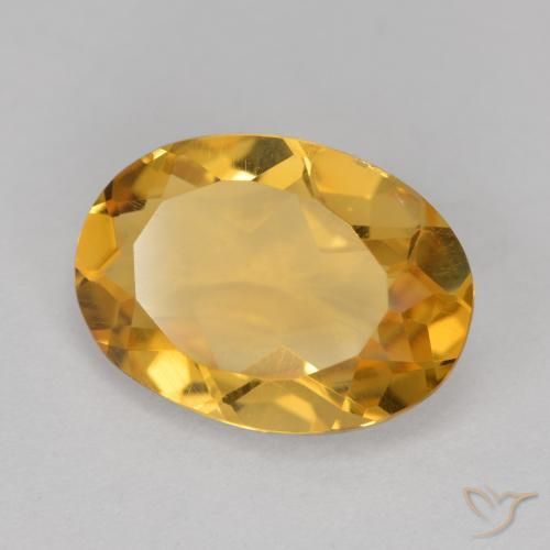 Citrine Orange doré profond naturelle ovale, 4.68 ct, VVS-VS