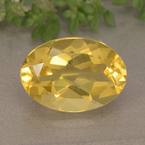 Citrine jaune naturelle coupe ovale, 5,55 ct, VVS-VS