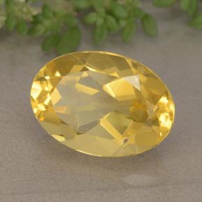Citrine jaune naturelle coupe ovale, 5,55 ct, VVS-VS