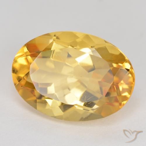 Citrine Orange doré profond naturelle ovale, 5.42 ct, VVS