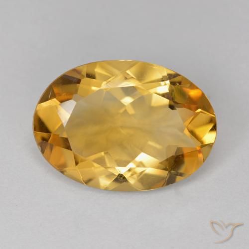 Citrine Orange Doré naturelle ovale, 4.19 ct, VVS-VS