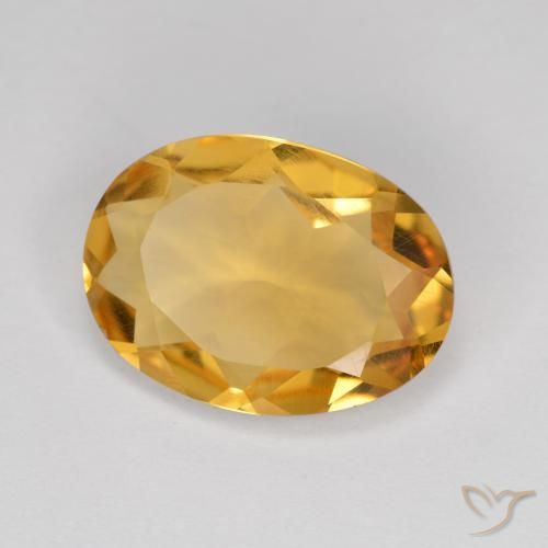 Citrine Orange doré profond naturelle ovale, 4.01 ct, VVS-VS
