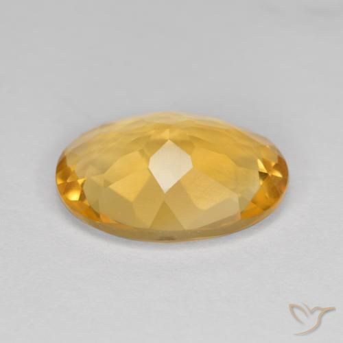 Citrine Orange doré profond naturelle ovale, 4.01 ct, VVS-VS