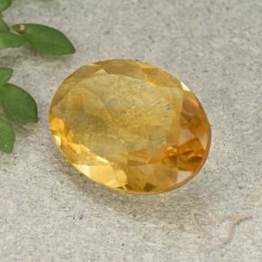 Citrine Orange Doré naturelle ovale, 3.95 ct, VVS-VS