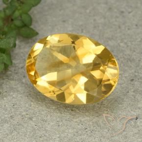 Citrine Orange Doré naturelle ovale, 4.93 ct, VVS-VS