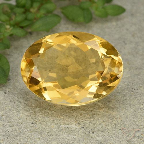 Citrine Orange Doré naturelle ovale, 5.94 ct, VVS