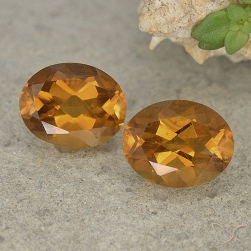 3.45ctw Naturel Orange brunâtre Citrine, ovale, VVS-VS