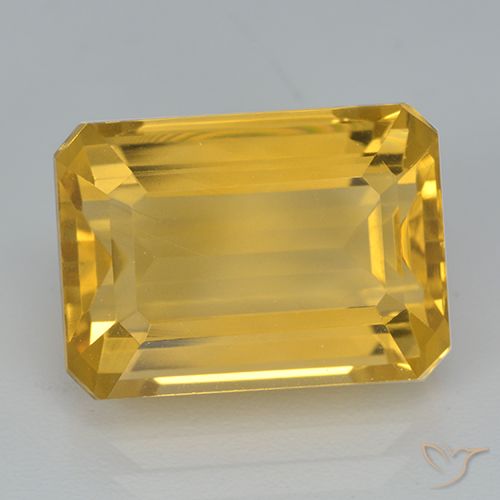 8.02ct Naturel Doré foncé Citrine, Taille émeraude, VVS