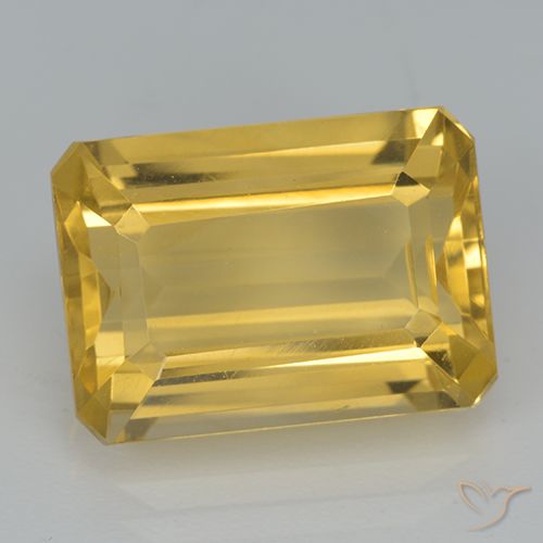 Citrine Orange Doré naturelle Octogone / coupe Émeraude, 7.47 ct, VVS