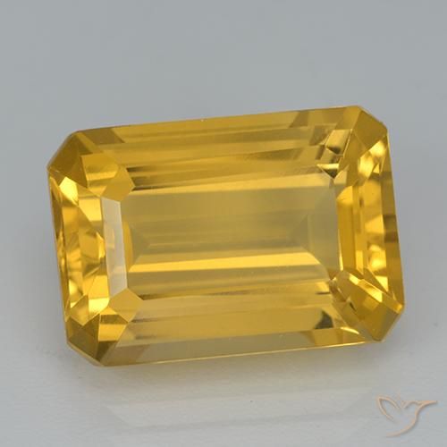 Citrine Doré moyen naturelle Octogone / coupe Émeraude, 6.99 ct, VVS