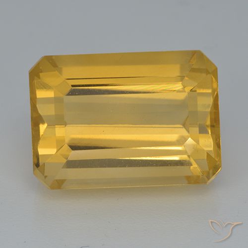 Citrine Doré foncé naturelle Octogone / coupe Émeraude, 8.49 ct, VVS