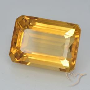 Citrine Orange-or moyen-léger naturelle Octogone / coupe Émeraude, 8.15 ct, VVS