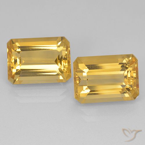 15.59ctw Naturel Orange doré profond Citrine, Taille émeraude, VVS-VS