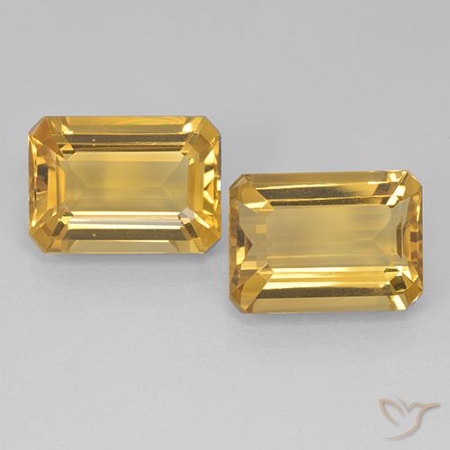 14.27ctw Naturel Doré Citrine, Taille émeraude, VVS-VS