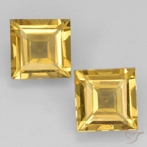 2.27ctw Naturel Doré Citrine, Carré, VVS-VS