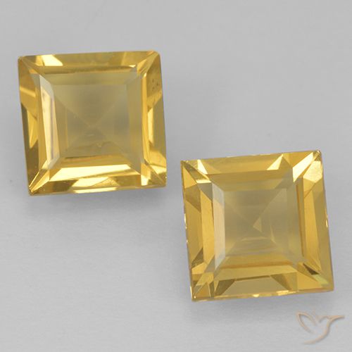 1.83ctw Naturel Or moyen Citrine, Carré, VVS-VS