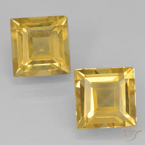 2.21ctw Naturel Doré Citrine, Carré, VVS-VS