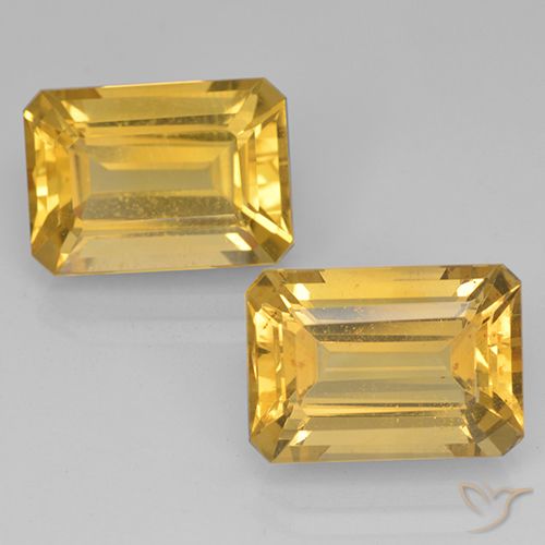 15.11ctw Naturel Or moyen Citrine, Taille émeraude, VVS-VS