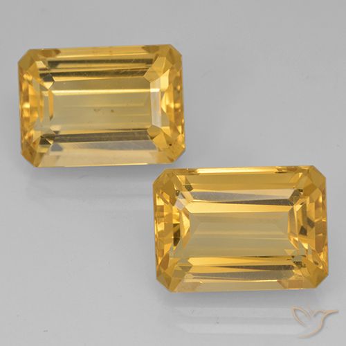 15.85ctw Naturel Doré Citrine, Taille émeraude, VVS