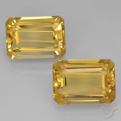15.30ctw Naturel Doré profond Citrine, Taille émeraude, VVS
