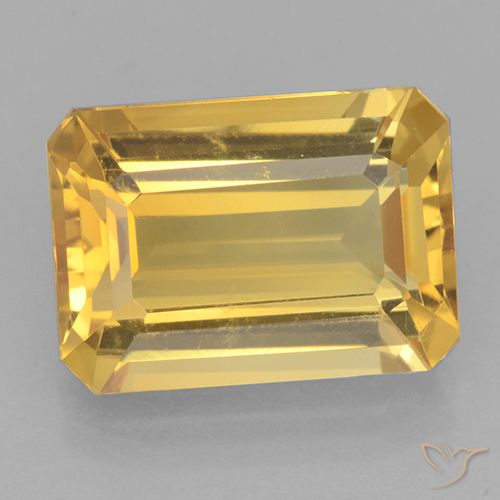 Citrine Or moyen naturelle Octogone / coupe Émeraude, 7.18 ct, VVS