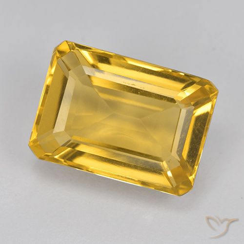 Citrine Doré naturelle Octogone / coupe Émeraude, 7.37 ct, VVS-VS