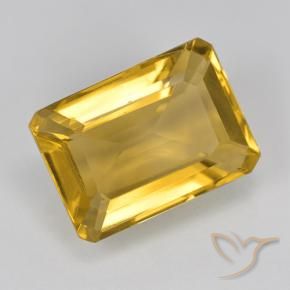 Citrine Doré naturelle Octogone / coupe Émeraude, 7.37 ct, VVS-VS