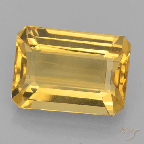 Citrine Doré naturelle Octogone / coupe Émeraude, 6.45 ct, VVS