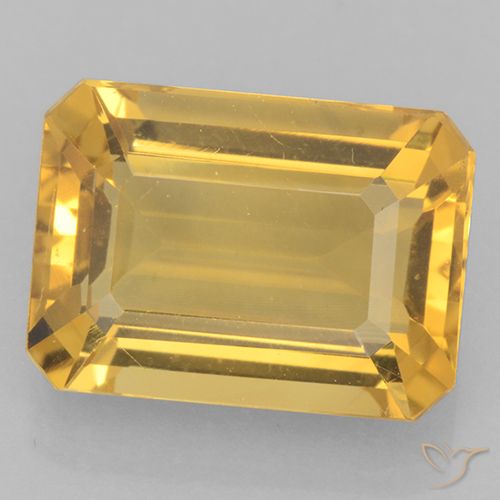 6.60ct Naturel Or moyen Citrine, Taille émeraude, VVS