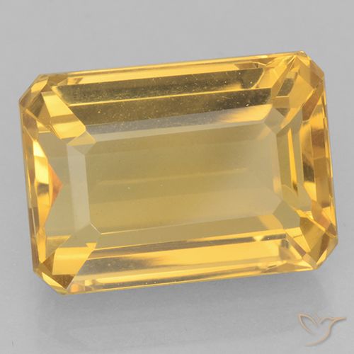 8.27ct Naturel Or moyen Citrine, Taille émeraude, VVS
