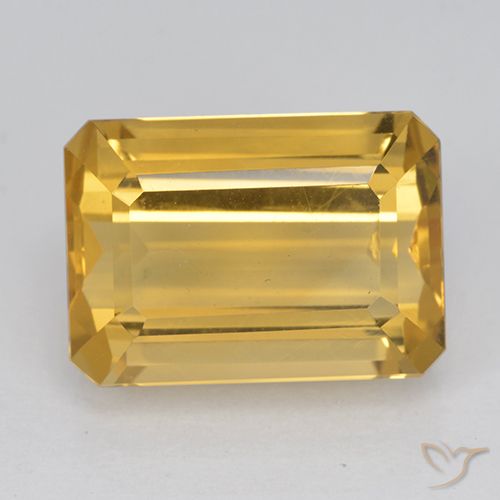 8.07ct Naturel Or moyen Citrine, Taille émeraude, VVS-VS