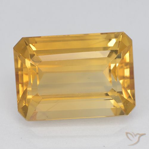 Citrine Or naturelle Octogone / coupe Émeraude, 7.30 ct, VVS-VS