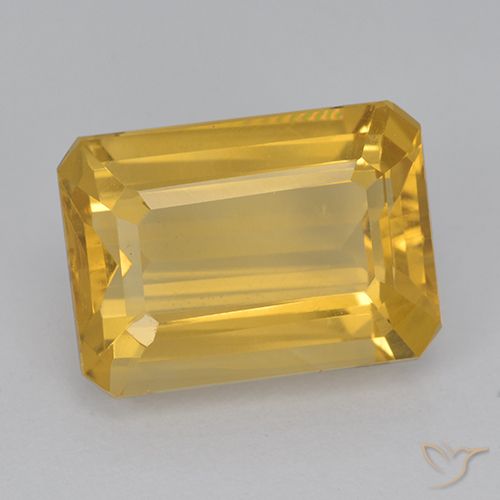 Citrine Doré moyen naturelle Octogone / coupe Émeraude, 6.72 ct, VVS-VS