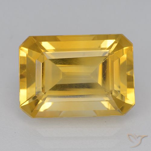 Citrine Orange Doré naturelle Octogone / coupe Émeraude, 6.94 ct, VVS-VS