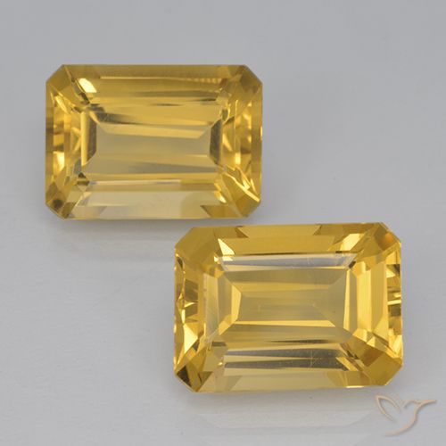14.82ctw Naturel Doré vif Citrine, Taille émeraude, VVS