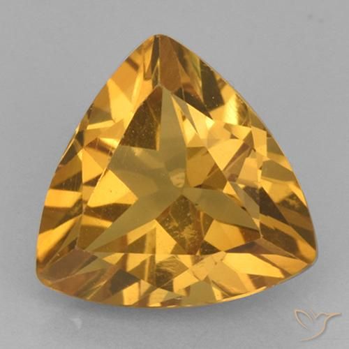 Citrine Doré foncé naturelle Trillion, 1.98 ct, VVS