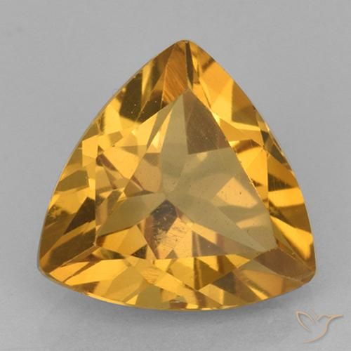 Citrine Doré foncé naturelle Trillion, 1.98 ct, VVS
