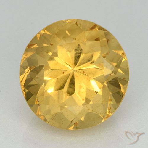 6.95ct Naturel Doré moyen Citrine, Tour, VVS-VS