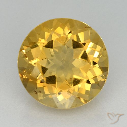 Citrine doré naturelle coupe roude, 5,91 ct, VVS-VS