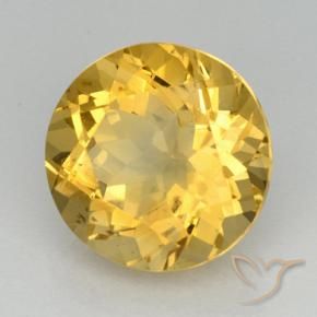 Citrine doré naturelle coupe roude, 5,91 ct, VVS-VS