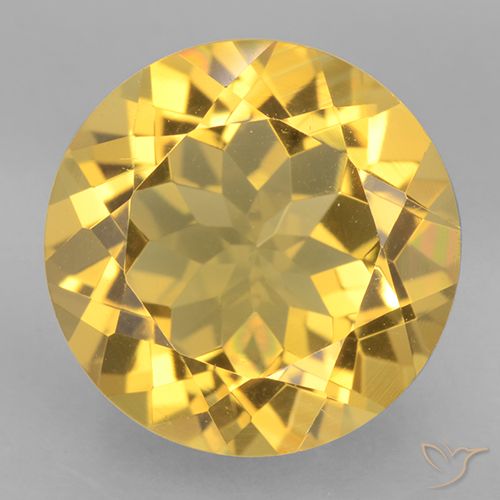 Citrine jaune clair naturelle coupe roude, 5,65 ct, VVS