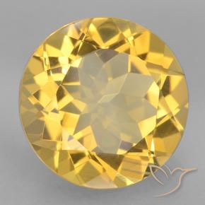 Citrine jaune clair naturelle coupe roude, 5,65 ct, VVS