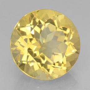 Citrine jaune naturelle coupe roude, 6,15 ct, VVS