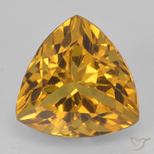 Citrine Orange doré profond naturelle Trillion, 2.33 ct, VVS