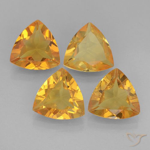6.92ctw Naturel Or orange foncé Citrine, Trillion, VVS-VS