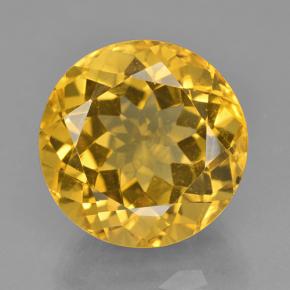 Citrine jaune naturelle coupe roude, 12,60 ct, VVS